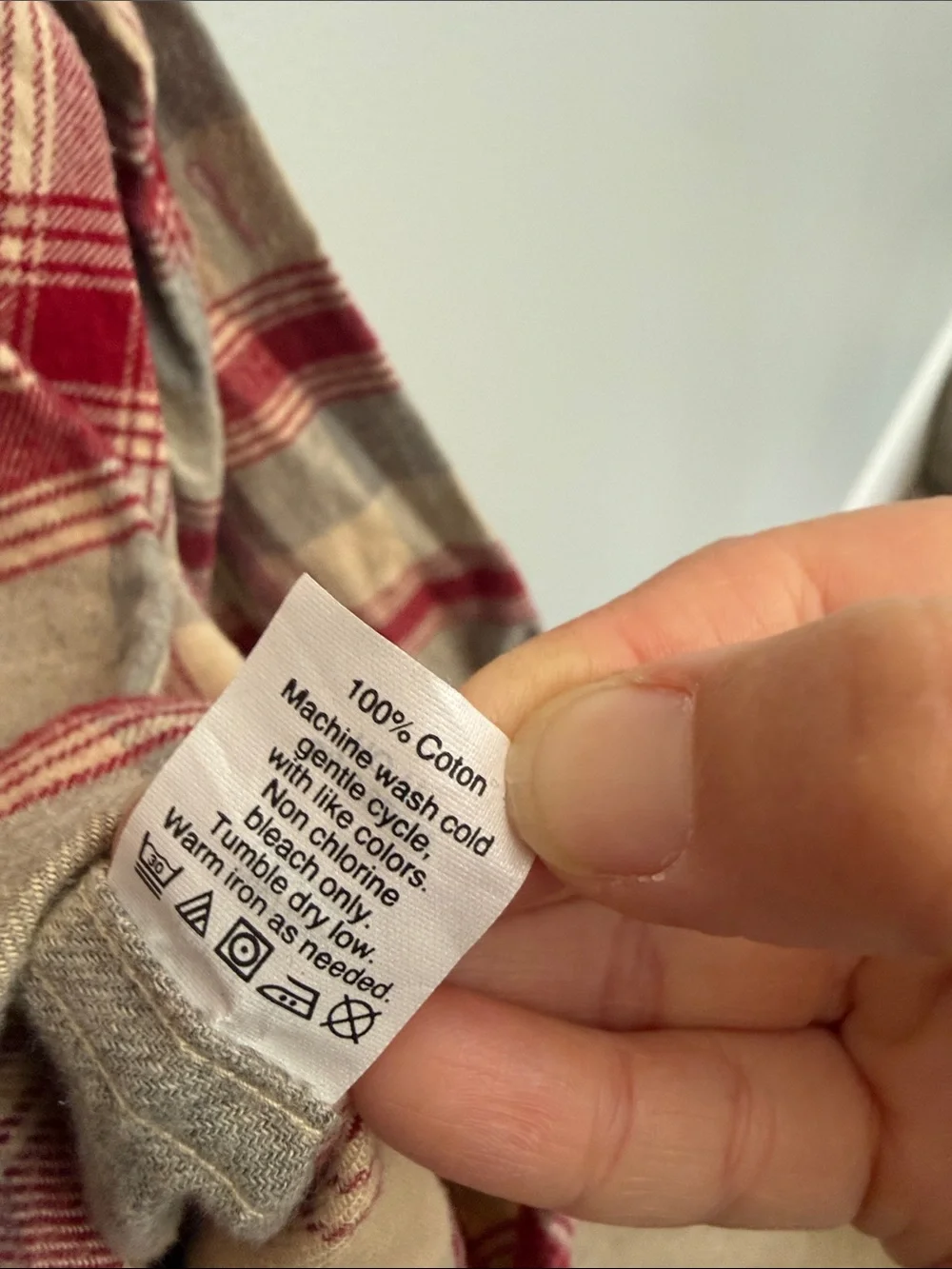 J. Crew Red, Gray & Cream Plaid Flannel Shirt